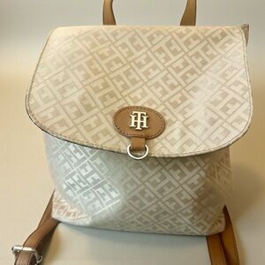Tommy Hilfiger Unisex  Backpack With Vegan Leather Trim & Signature Logo